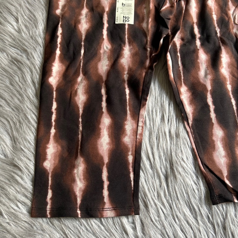 No Boundaries Capri Leggings Womens Size Medium Brown Tie Dye Stretch Pants - Picture 3 of 4